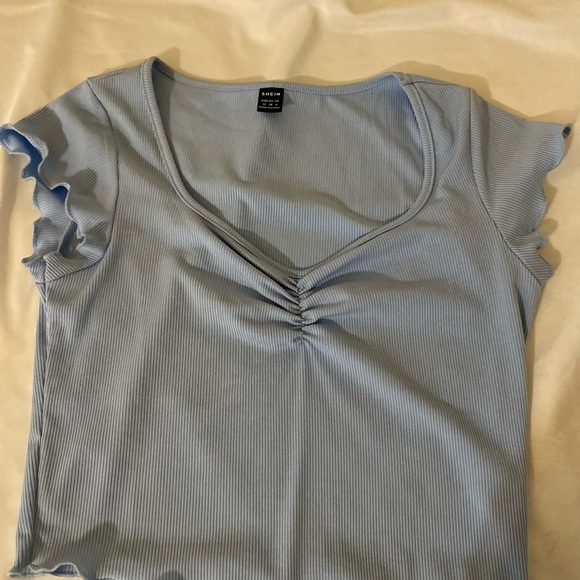 shein women’s blue crop top - Picture 2 of 2